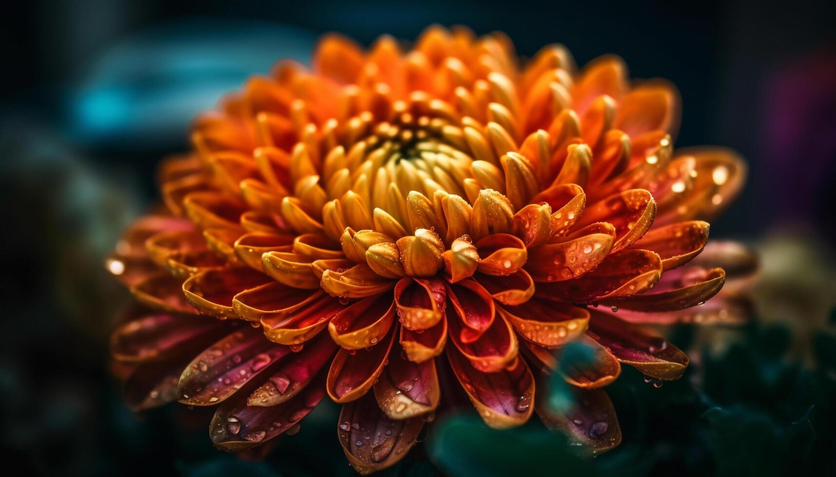 vibrant chrysanthème bouquet, une cadeau de la nature beauté à l'intérieur généré par ai photo