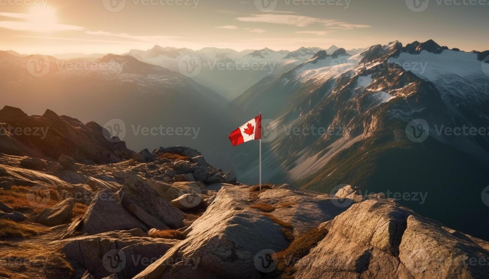 majestueux Montagne culminer, haute en haut dans le ciel généré par ai photo