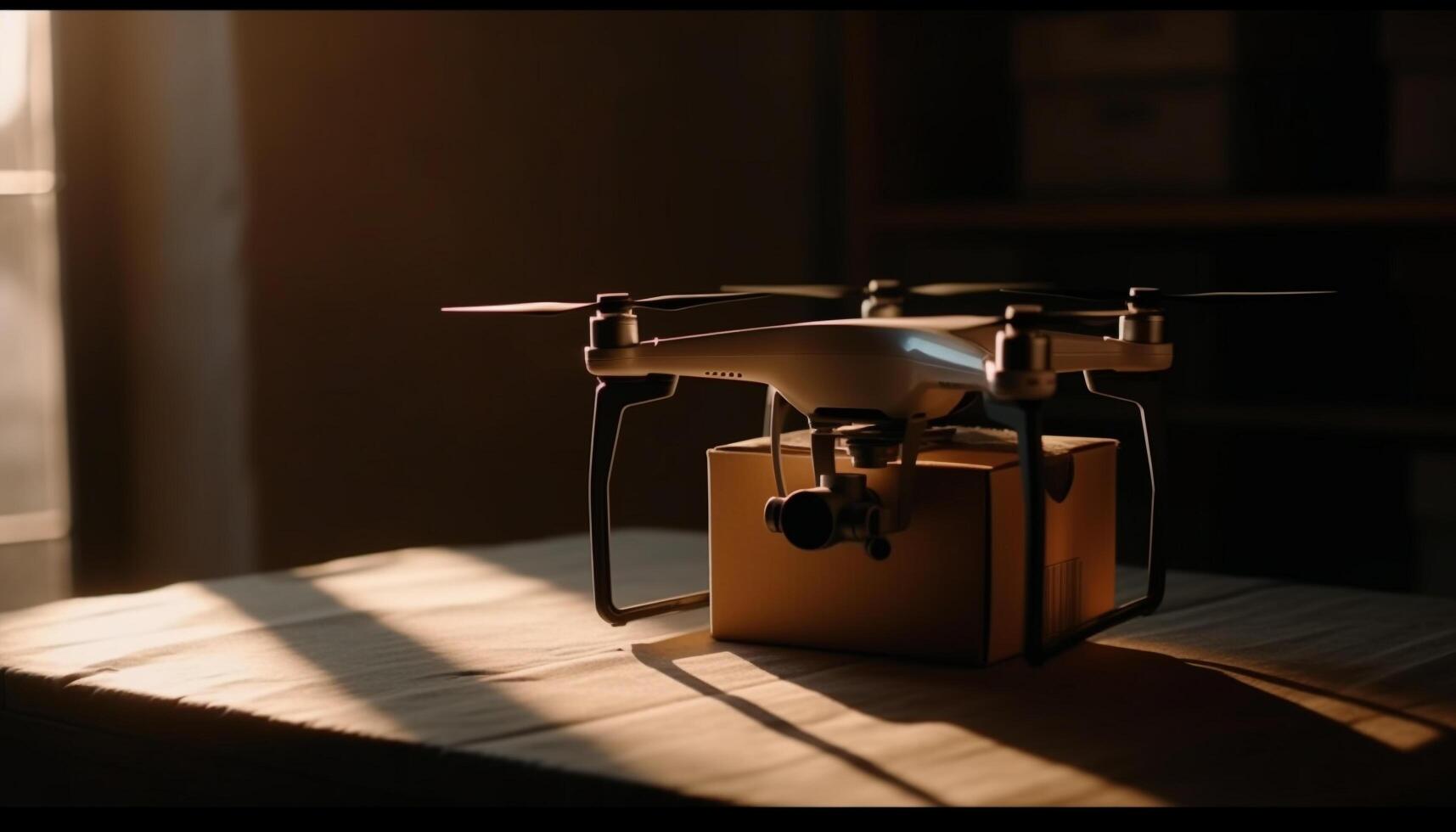 sans fil drone La technologie capture aérien surveillance métrage généré par ai photo