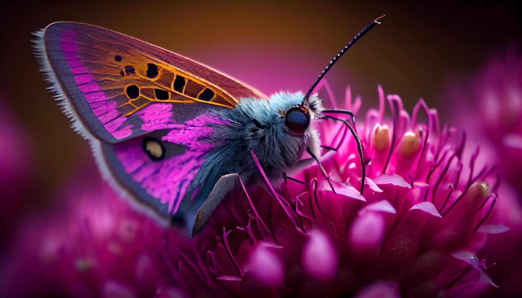 proche en haut de une multi coloré papillon beauté dans la nature ,génératif ai photo