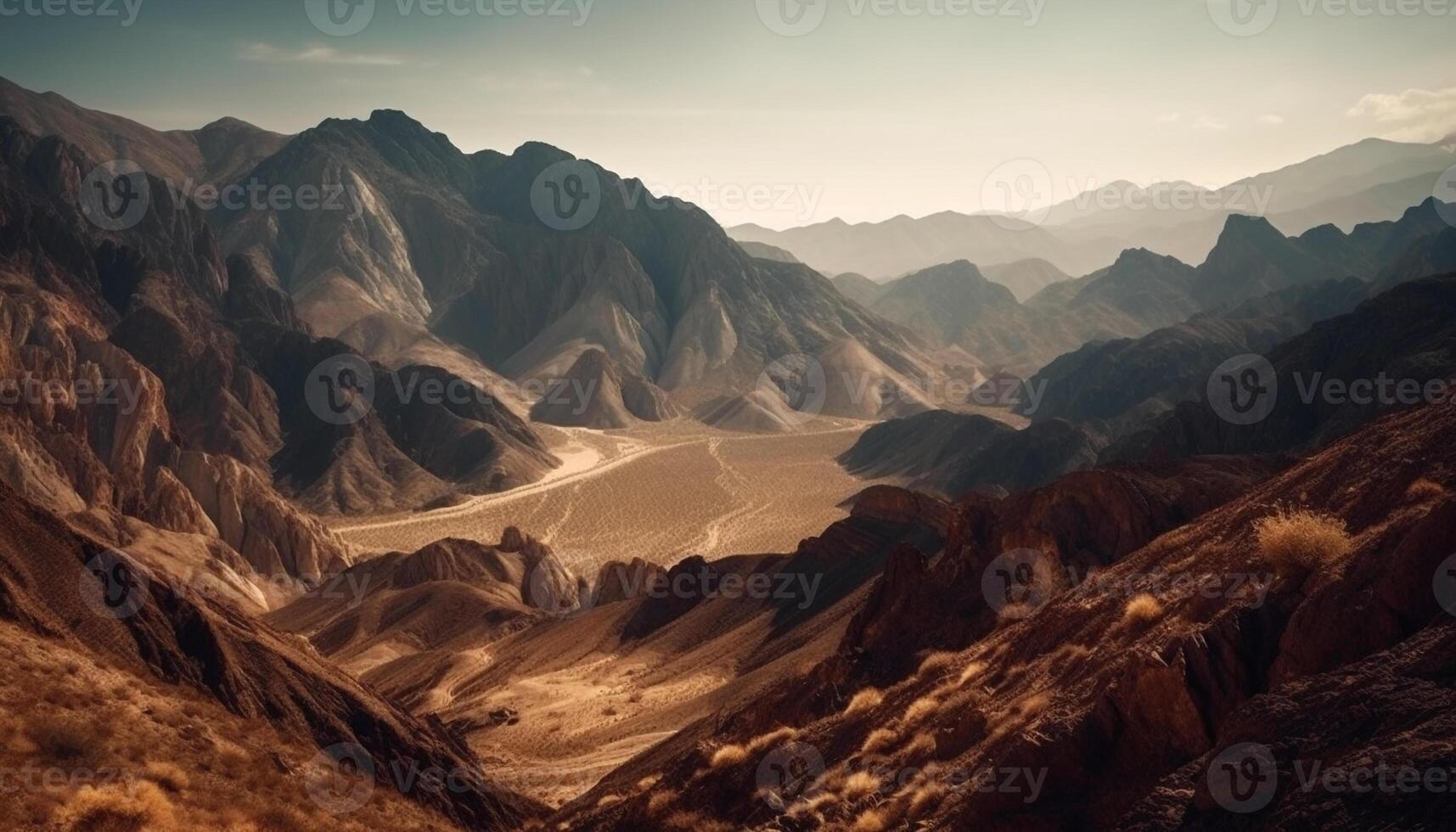 aventureux une randonnée en haut majestueux Montagne de pointe à Aube généré par ai photo