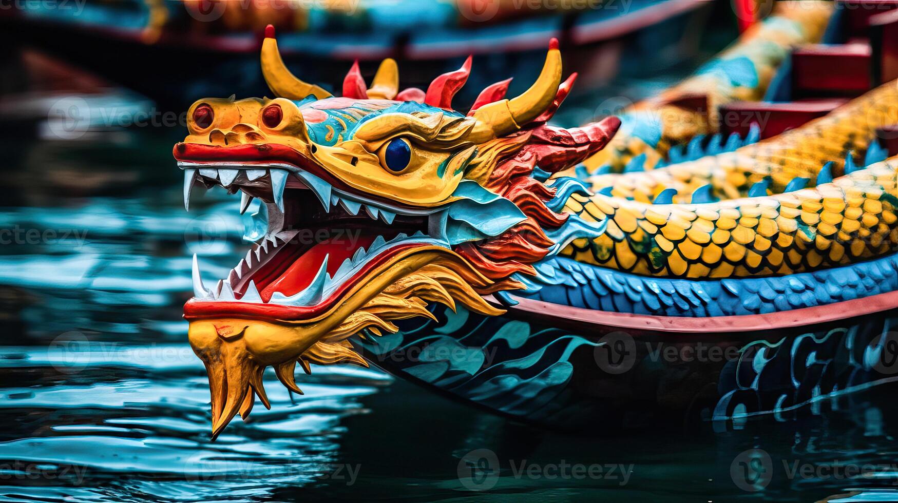 enchanteur dragon bateau apparat dans Chine - génératif ai photo