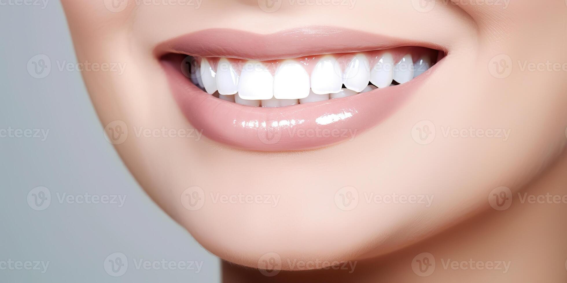 ai généré. ai génératif. parfait merde les dents magnifique fille sourire. dantiste santé se soucier promotion. graphique art photo