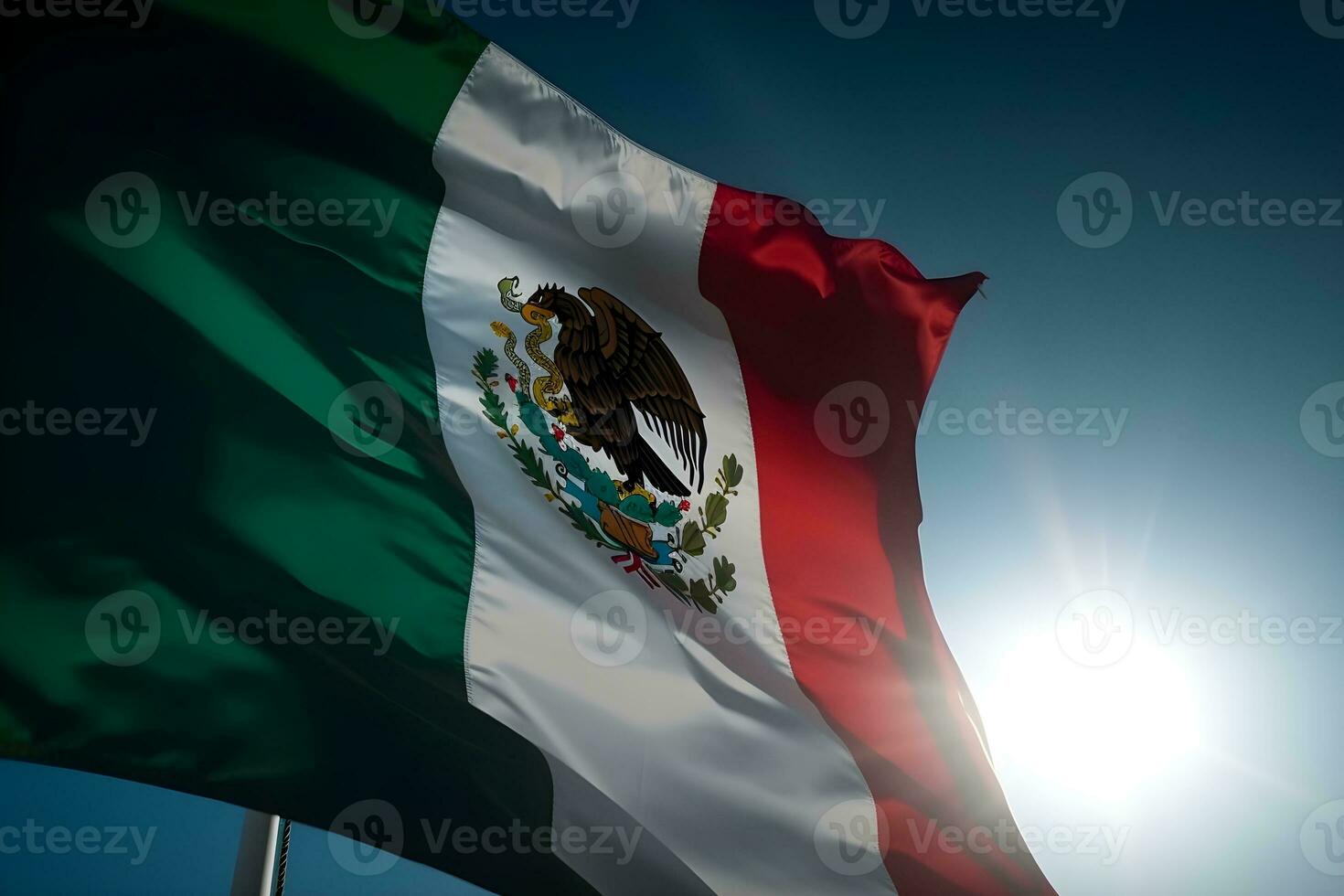 drapeau de Mexique agitant dans le vent photo