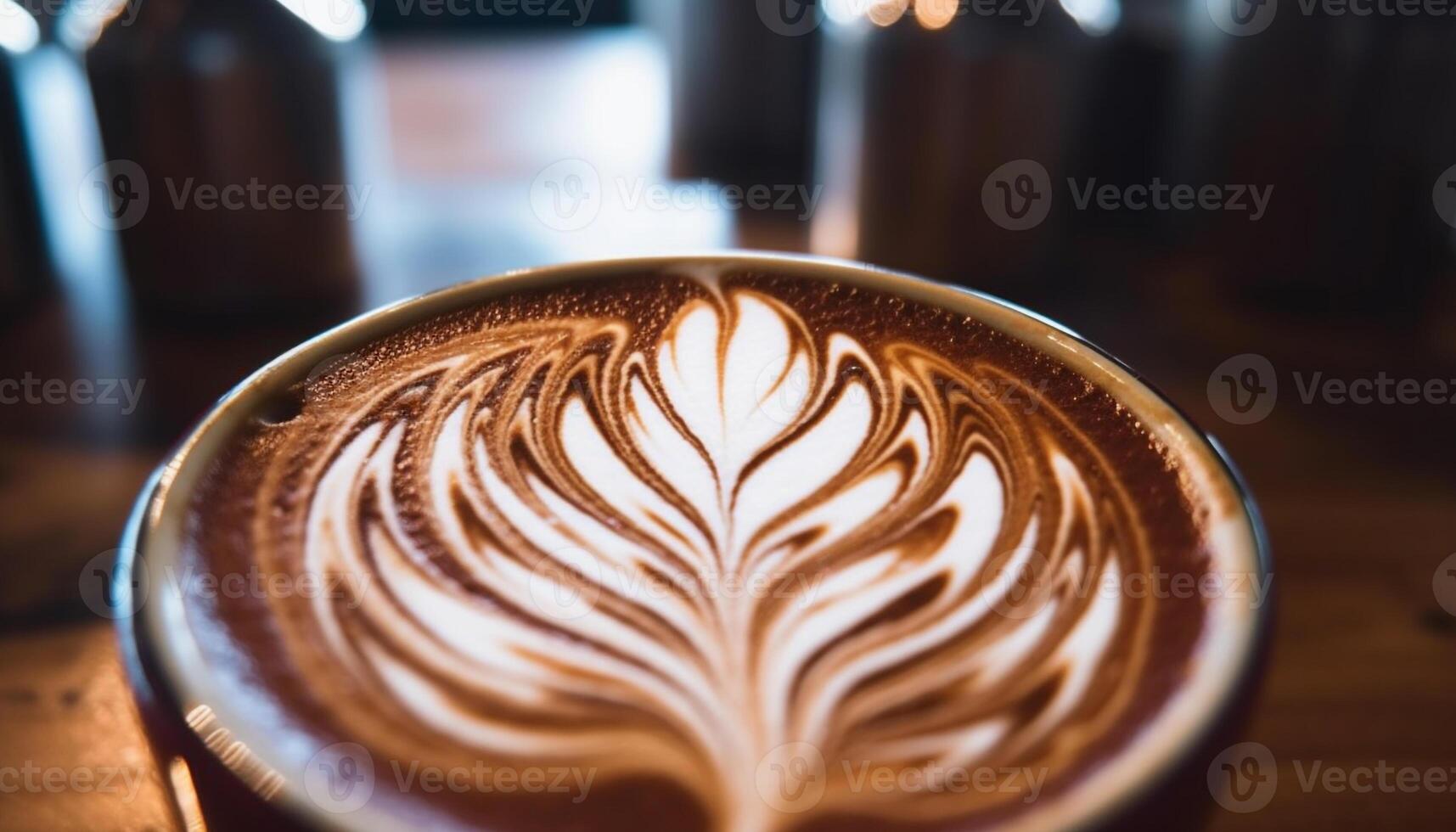 mousseux boire, café tasse, caféine, dépendance, rafraîchissement, mousse art généré par ai photo