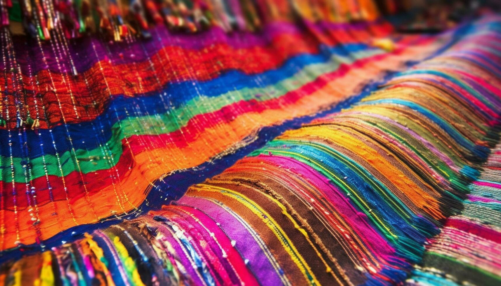 vibrant de laine tapis tissé dans indigène des cultures, une souvenir Trésor généré par ai photo