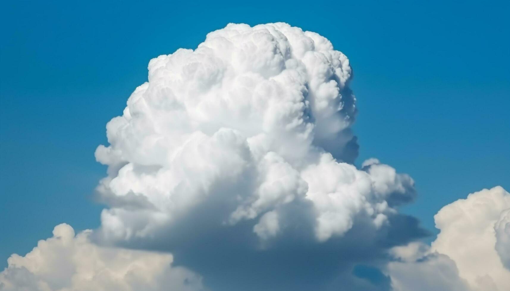 idyllique beauté dans la nature clair ciel, duveteux des nuages, tranquille scène généré par ai photo