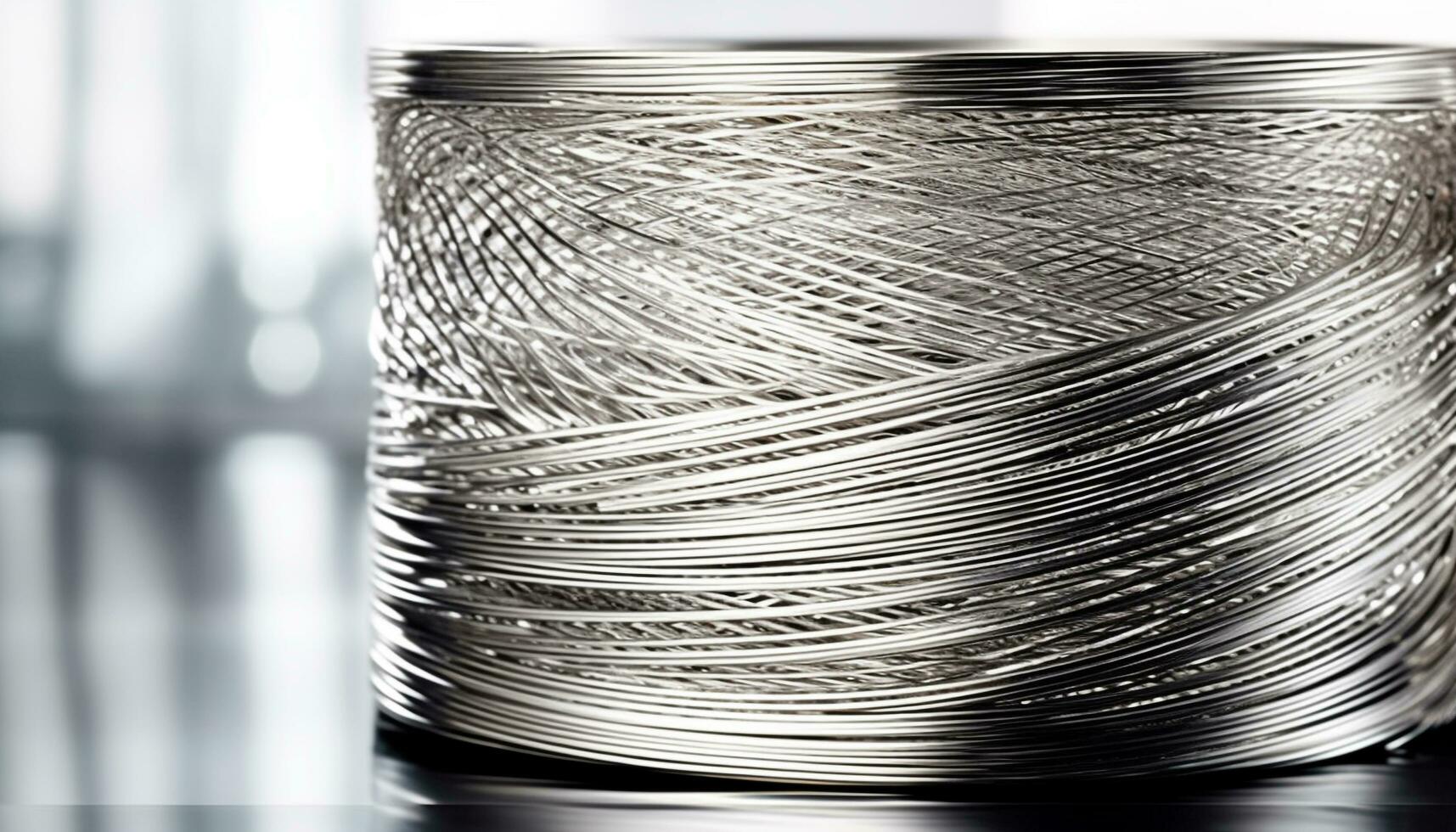 métallique bobines empilés dans Lignes réfléchir force de fabrication industrie généré par ai photo