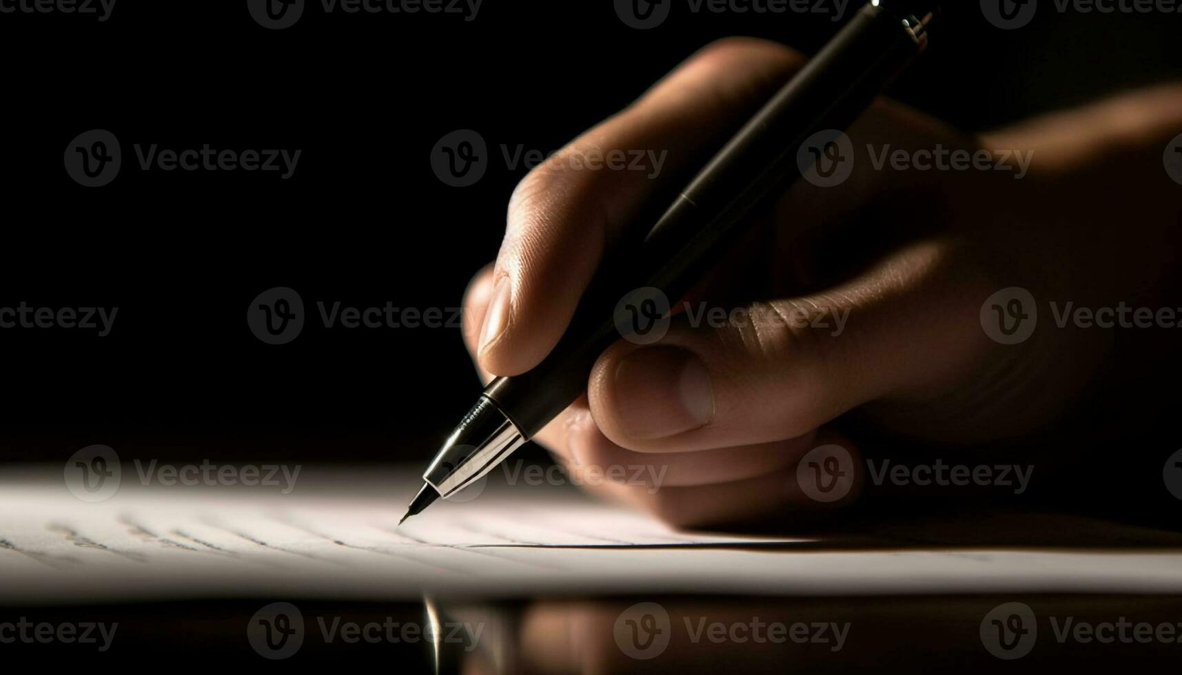 écriture ature sur Contrat avec Fontaine stylo généré par ai photo