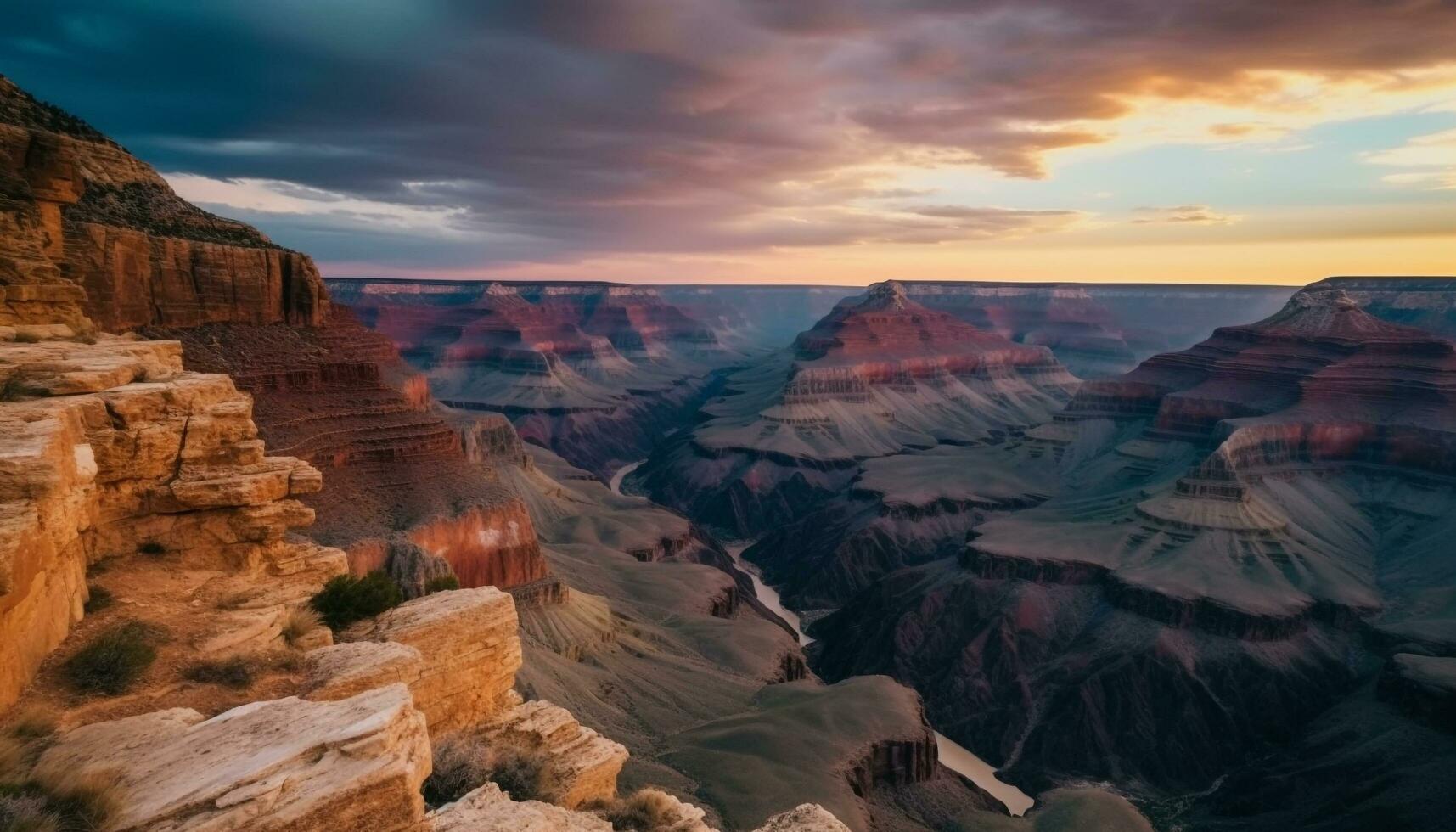 majestueux grès falaise formation, une Naturel point de repère généré par ai photo