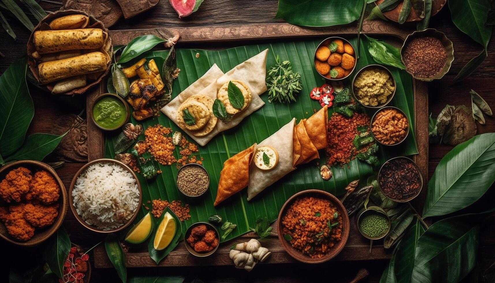 gourmet repas avec Frais Viande, guacamole, et riz généré par ai photo