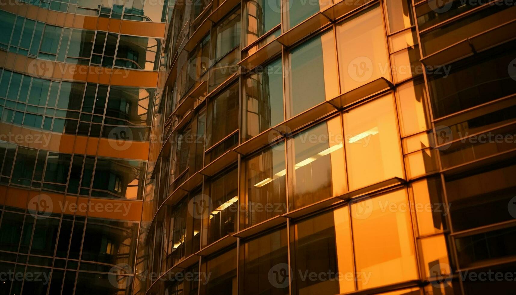 futuriste gratte-ciel reflète vibrant ville la vie à nuit généré par ai photo