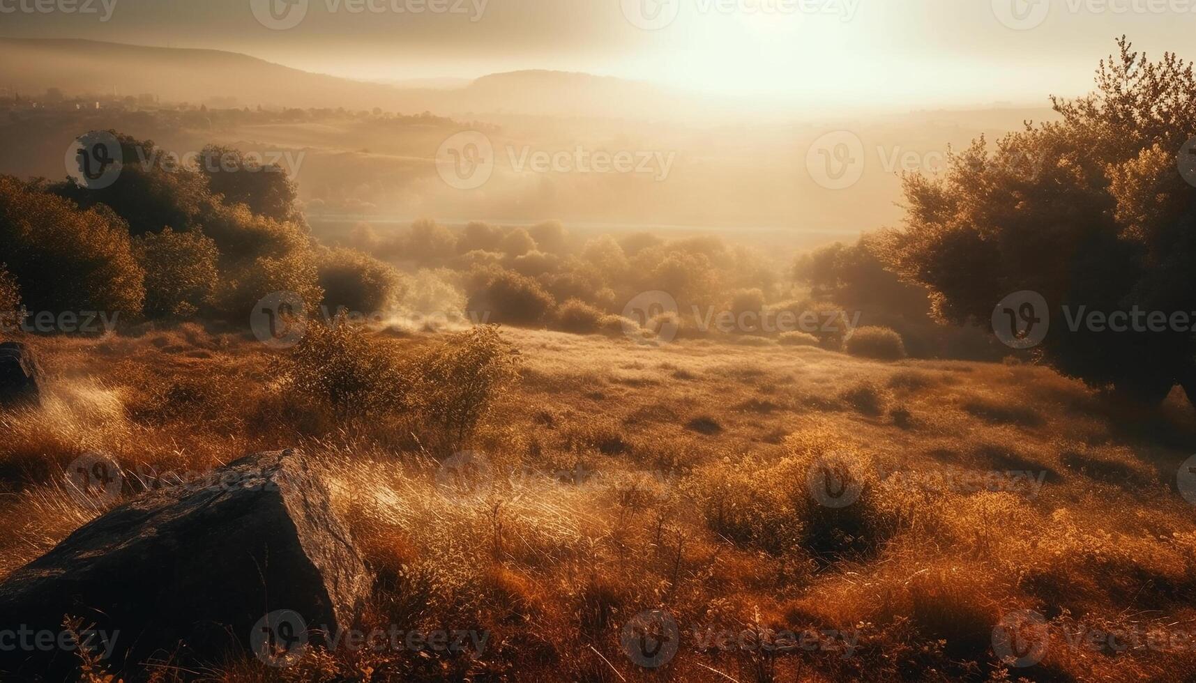 lever du soleil plus de Montagne gamme, tranquille beauté dans la nature généré par ai photo