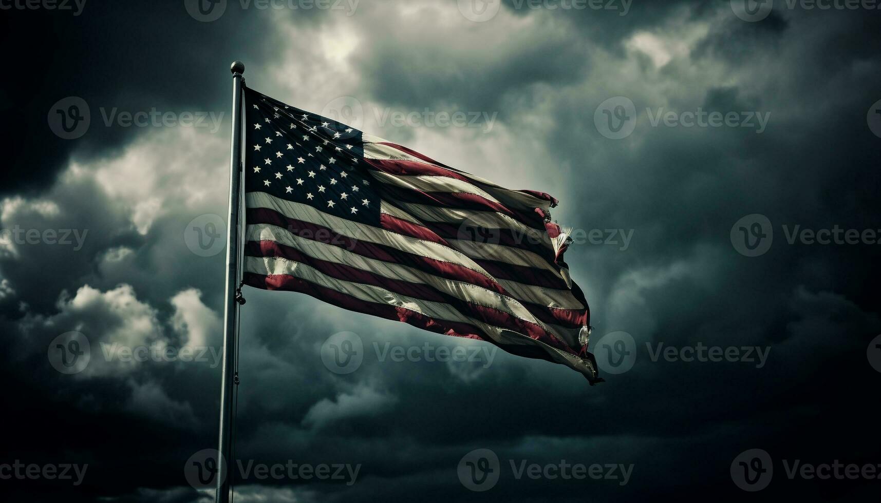 agitant américain drapeau symbolise fierté et liberté généré par ai photo