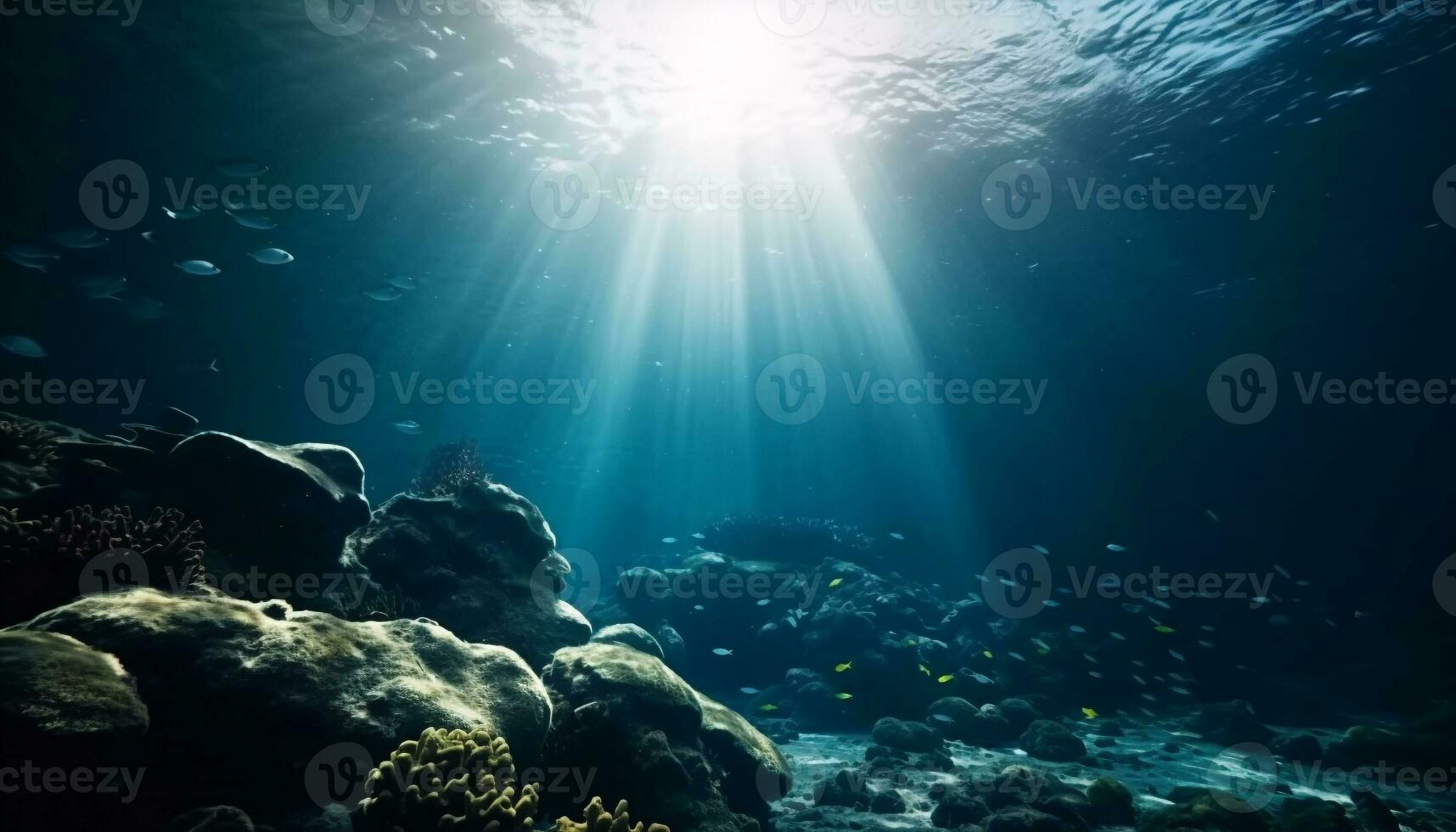 nager avec tropical poisson dans sous-marin paradis généré par ai photo