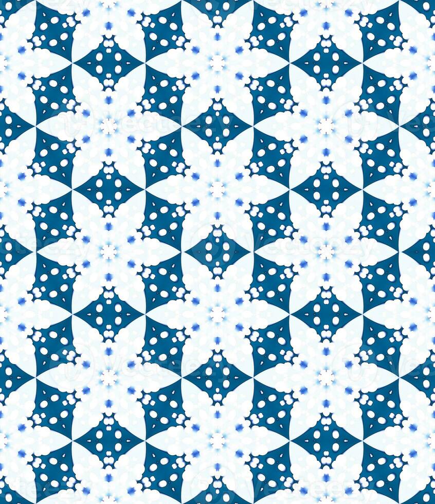 blanc bleu étoile fleur modèle sur bleu Contexte photo