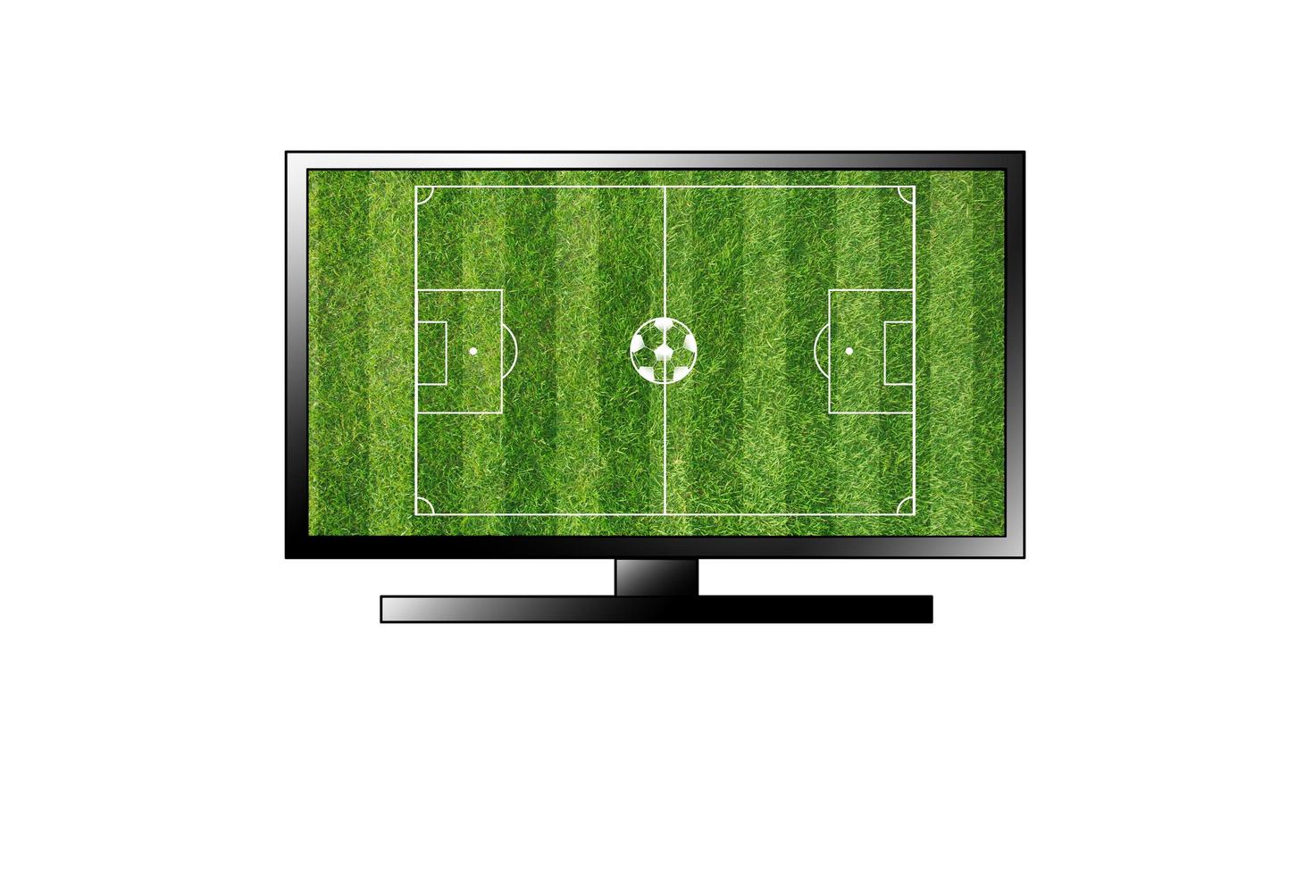 Terrain de football tv isolé sur fond blanc photo