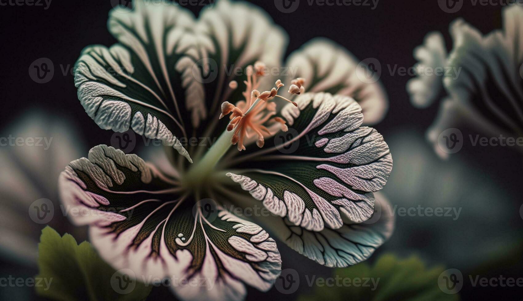 la nature beauté dans macro plante feuille et fleur généré par ai photo