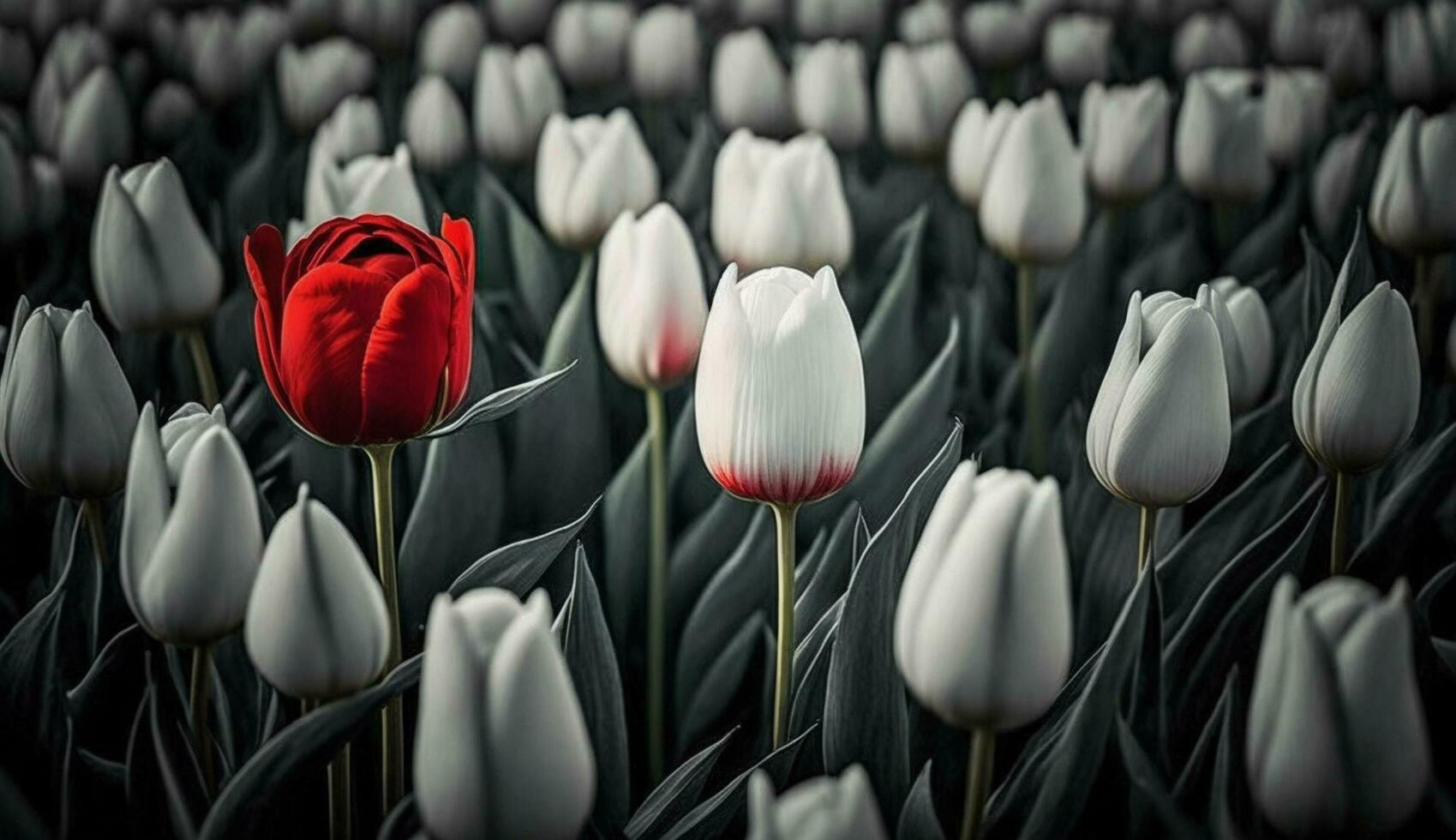 une multi coloré bouquet de Frais tulipes fleurit magnifiquement généré par ai photo