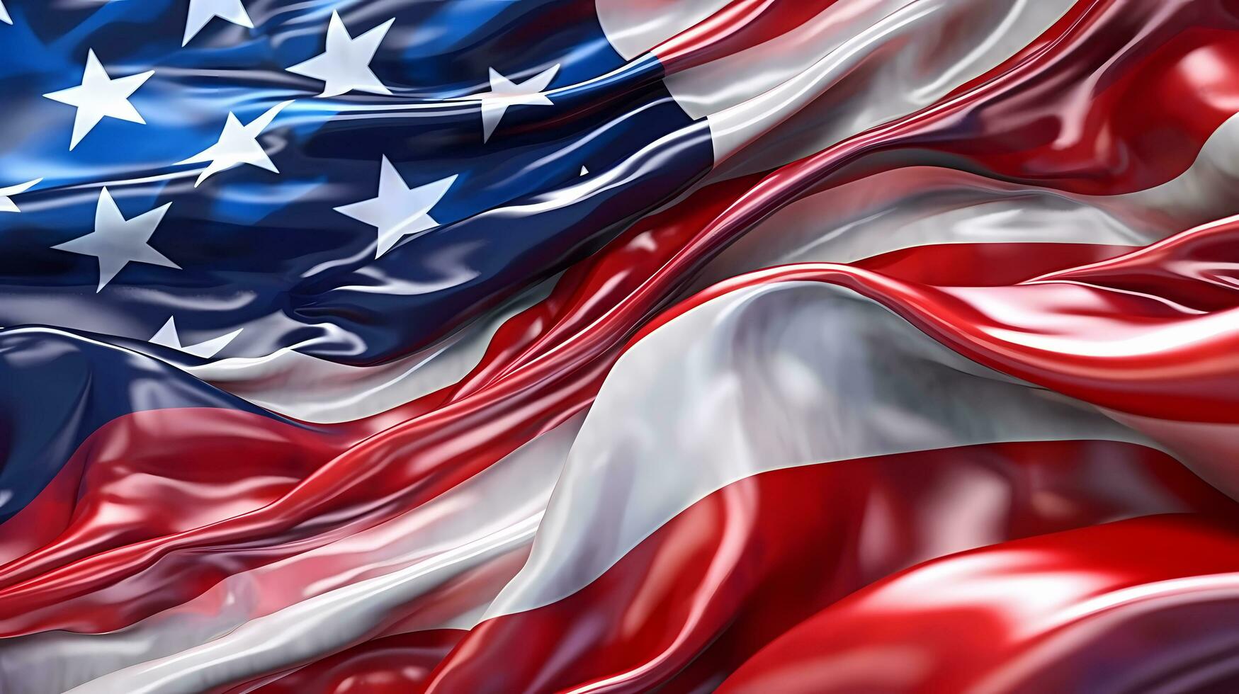 brillant américain drapeau abstrait Contexte pour 4e de juillet - génératif ai photo