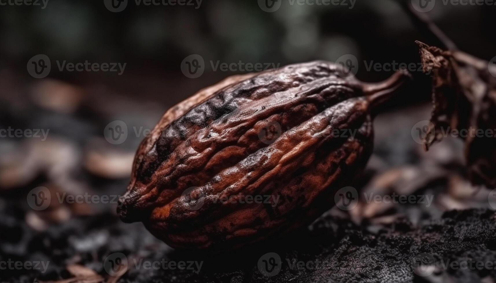 mûr noix de pécan écrou dans une macro proche en haut, parfait casse-croûte en plein air généré par ai photo