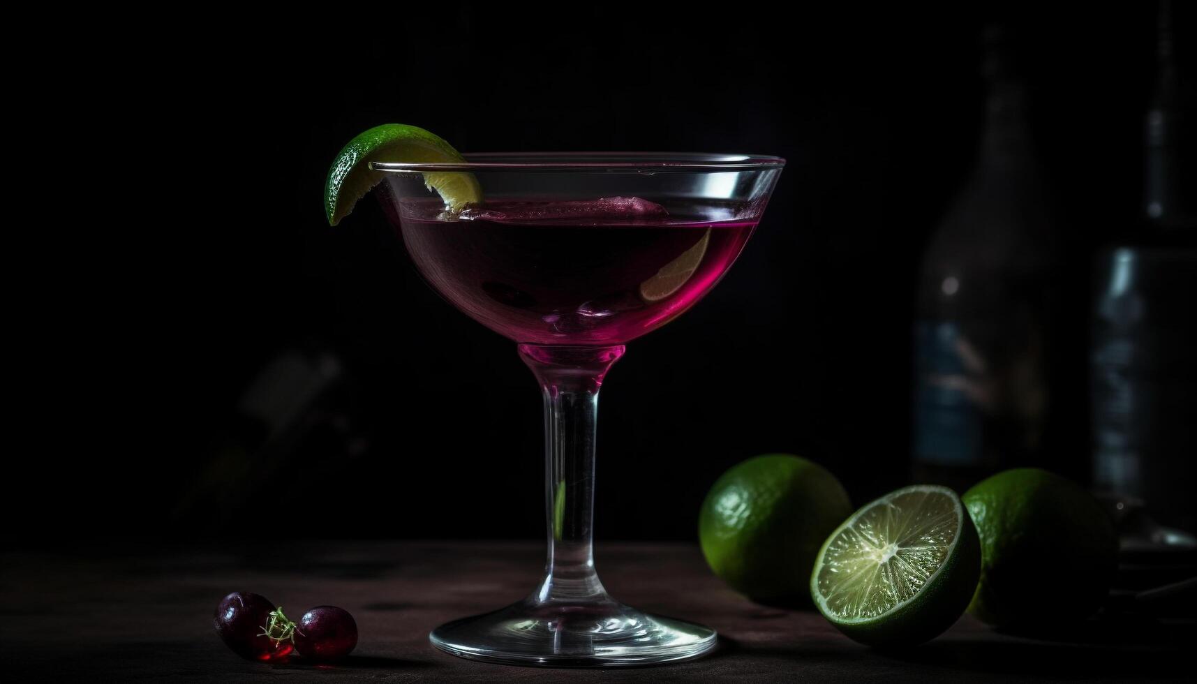 Frais agrumes tranches orner le gourmet Mojito à le fête généré par ai photo