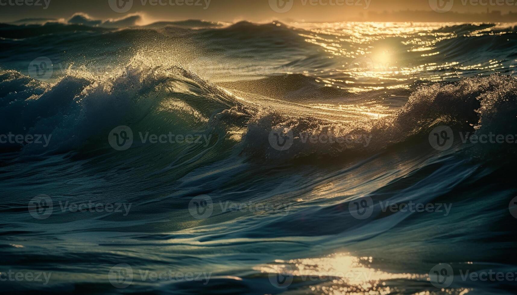 éclabousser vagues vaporisateur bleu liquide sur sablonneux côte généré par ai photo