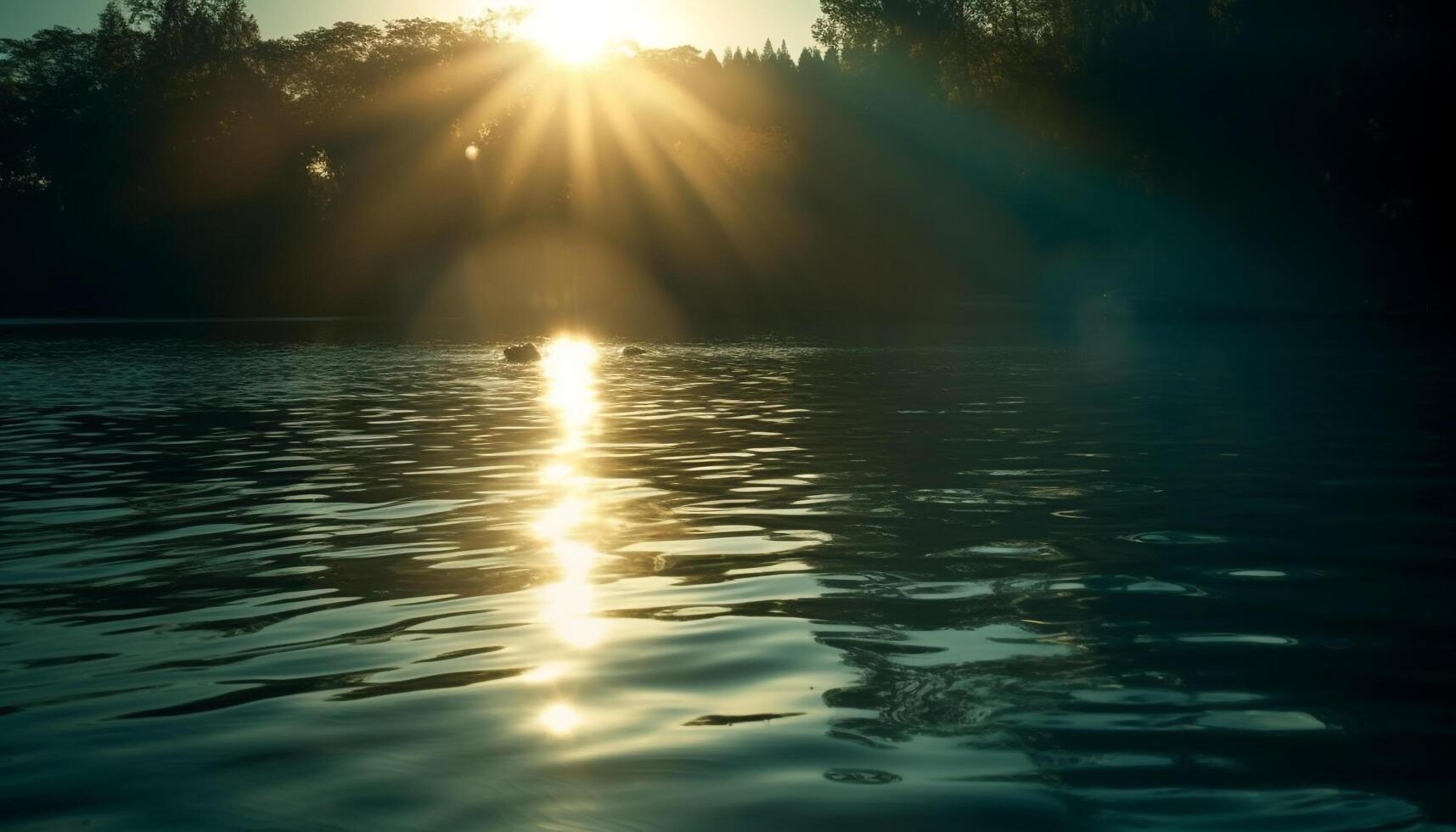 tranquille scène, l'eau reflète beauté dans la nature généré par ai photo