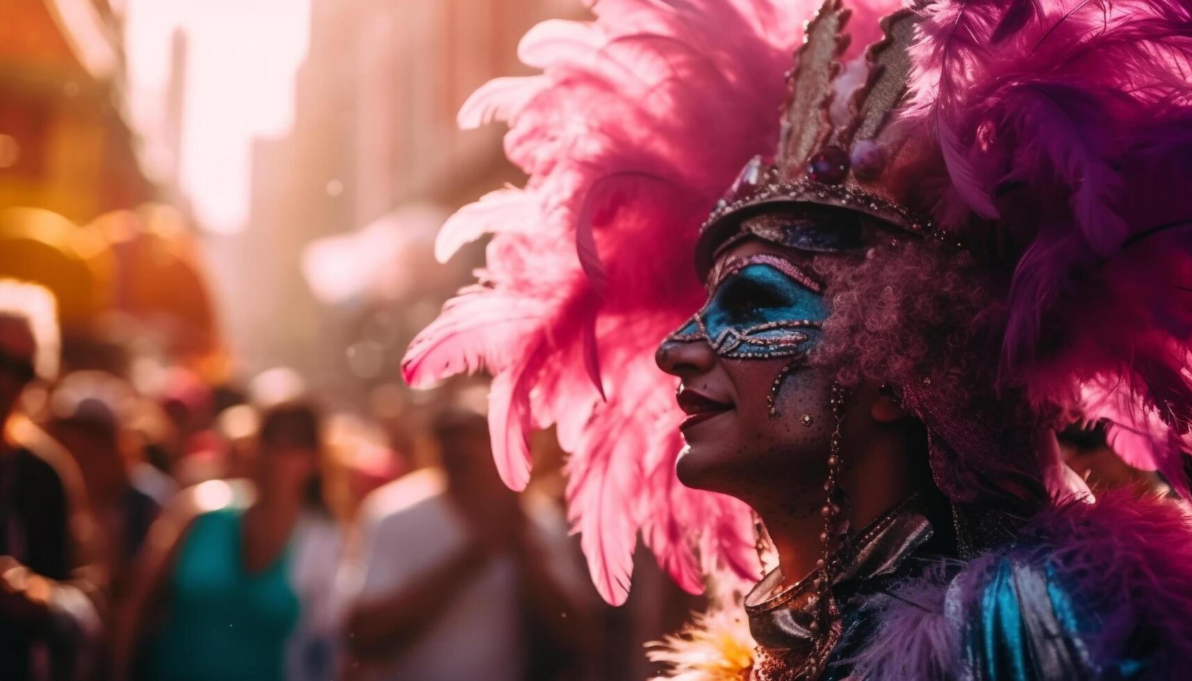 souriant femmes dans traditionnel Festival célébrer avec joie généré par ai photo