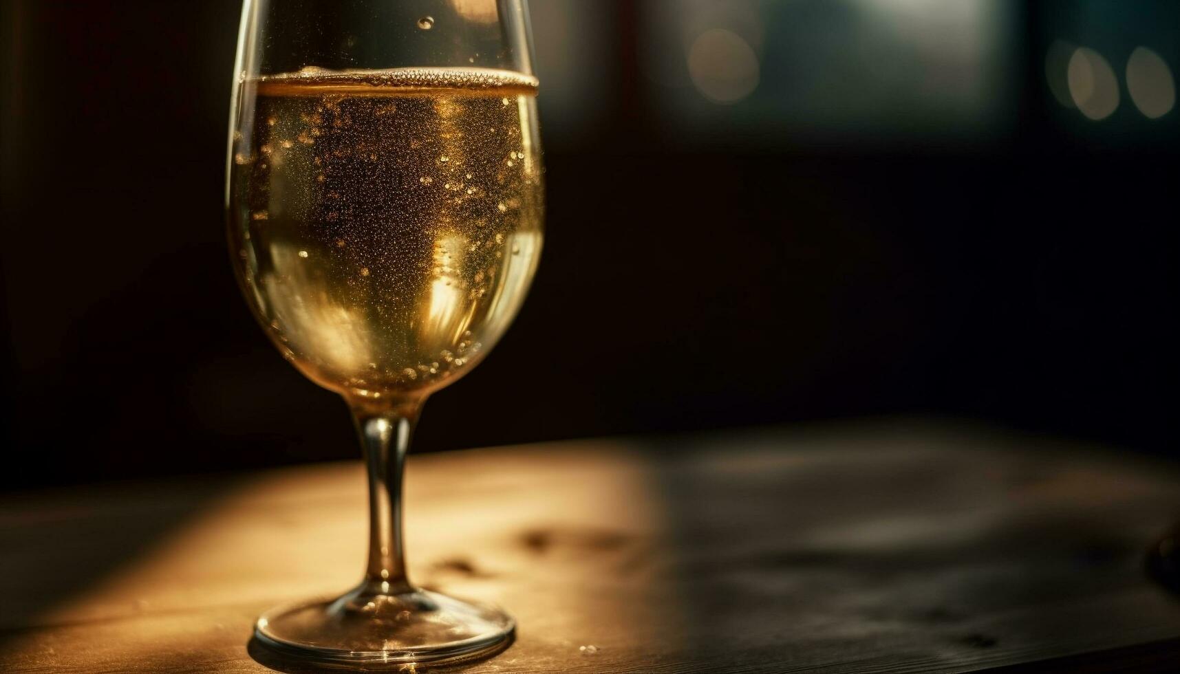 luxe Champagne bouteille et des lunettes sur table généré par ai photo