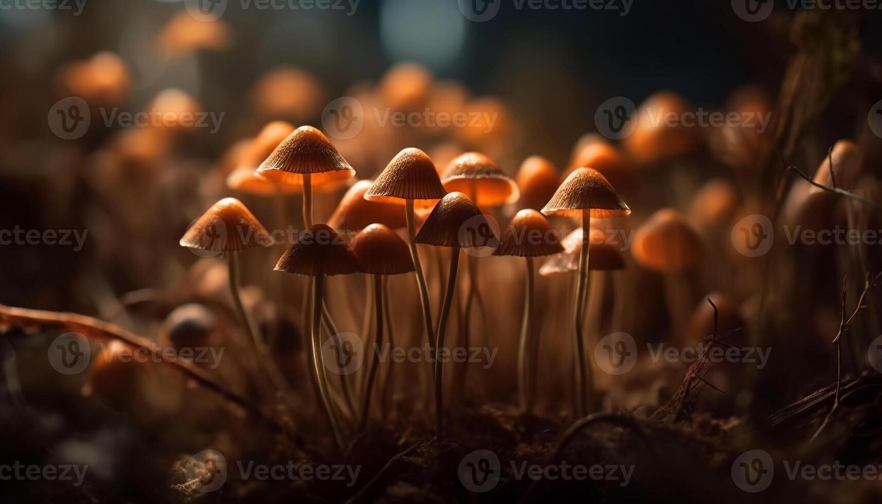 Jaune champignon casquette, toxique encore magnifique macro généré par ai photo