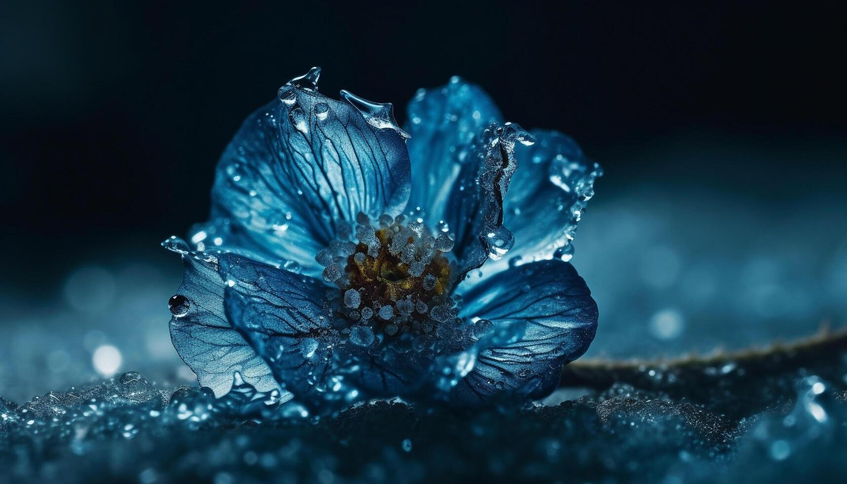 fraîcheur s'égoutte de la nature humide Marguerite pétale généré par ai photo