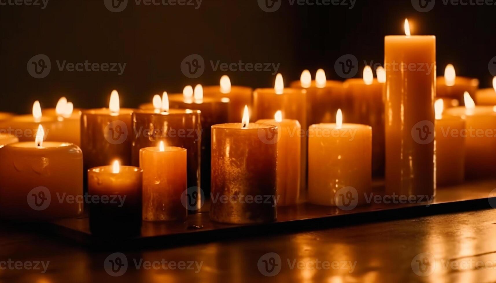 aux chandelles s'enflamme harmonie et spiritualité dans fête généré par ai photo