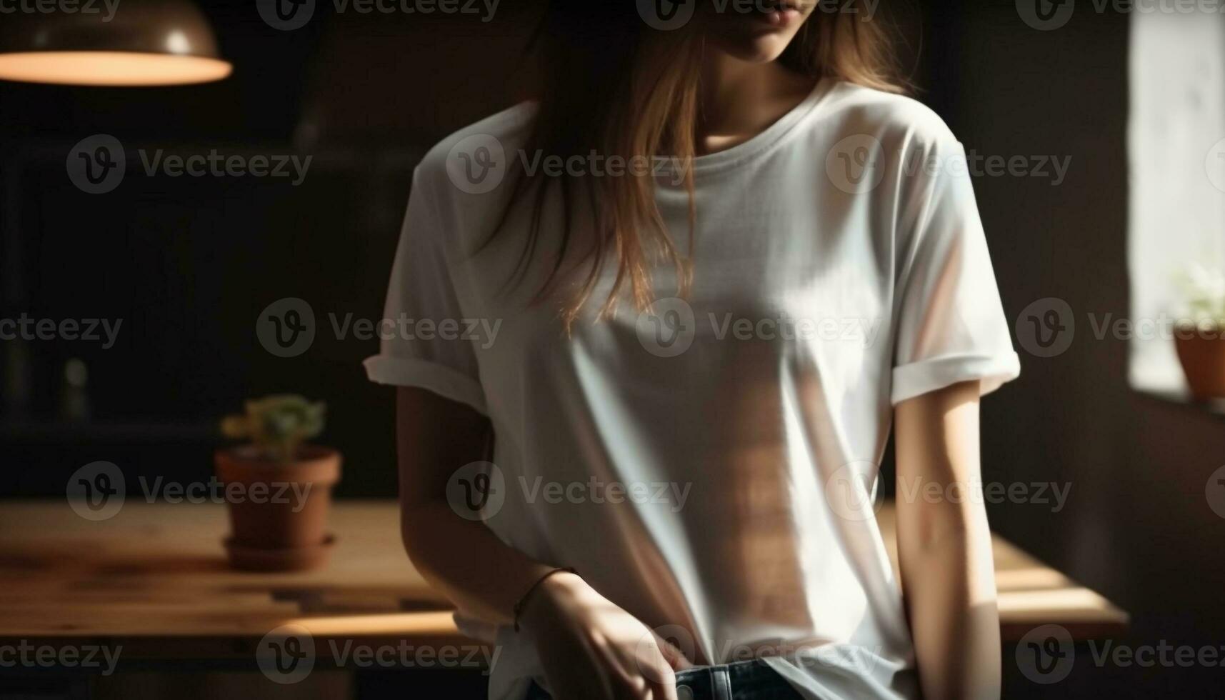 Jeune femme dans décontractée Vêtements profiter tranquille en train de lire généré par ai photo