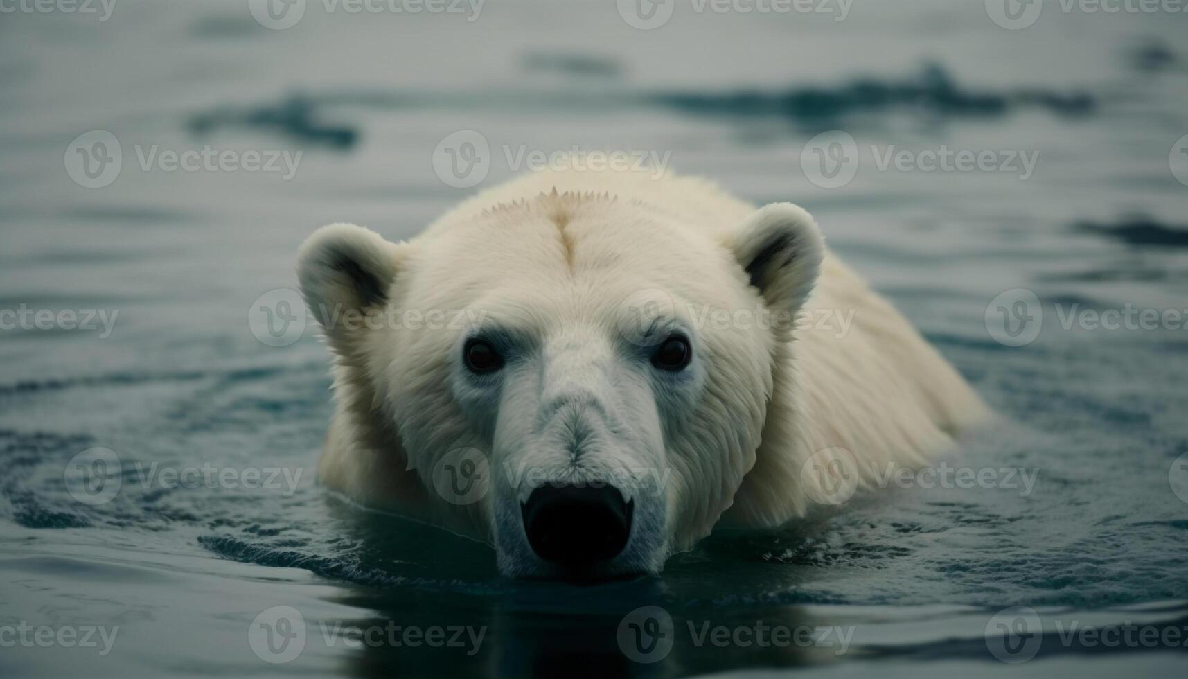 velu mammifère reflète dans tranquille bleu l'eau généré par ai photo