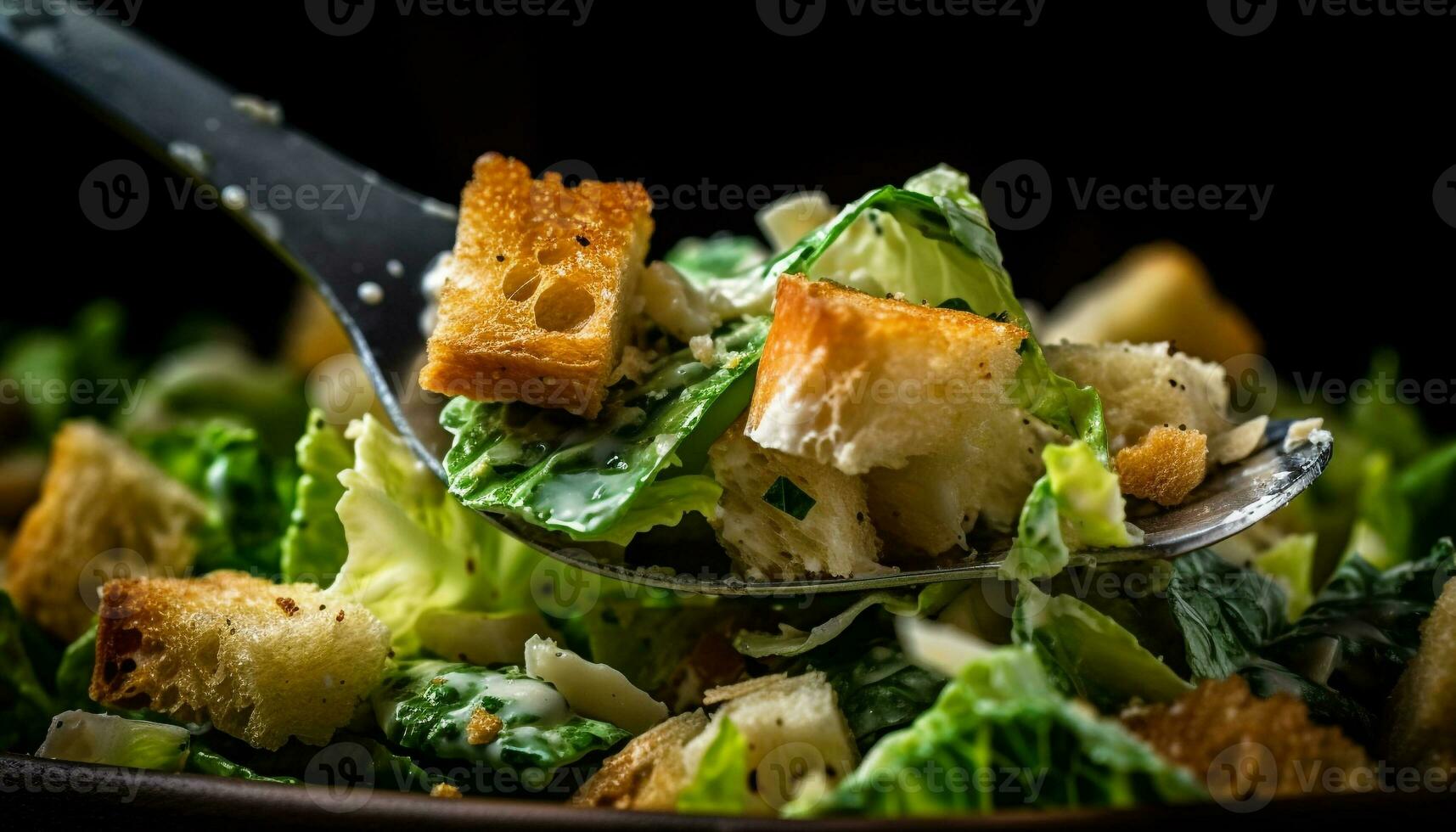 gourmet César salade avec grillé Fruit de mer filet généré par ai photo
