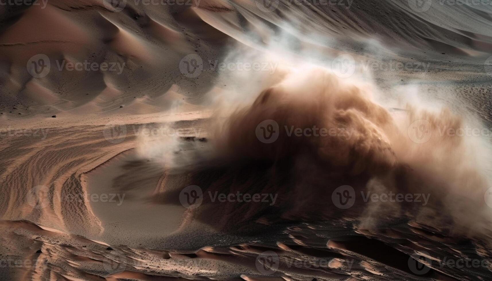 vague se bloque sur sable, chaleur scintille ciel généré par ai photo