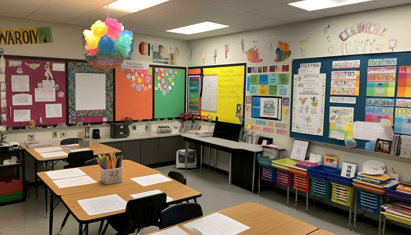 moderne salle de cours endroit éducation scène généré par ai photo