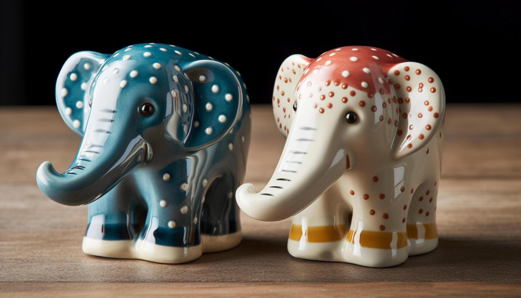 coloré en bois l'éléphant figurine symbole de famille l'amour généré par ai photo