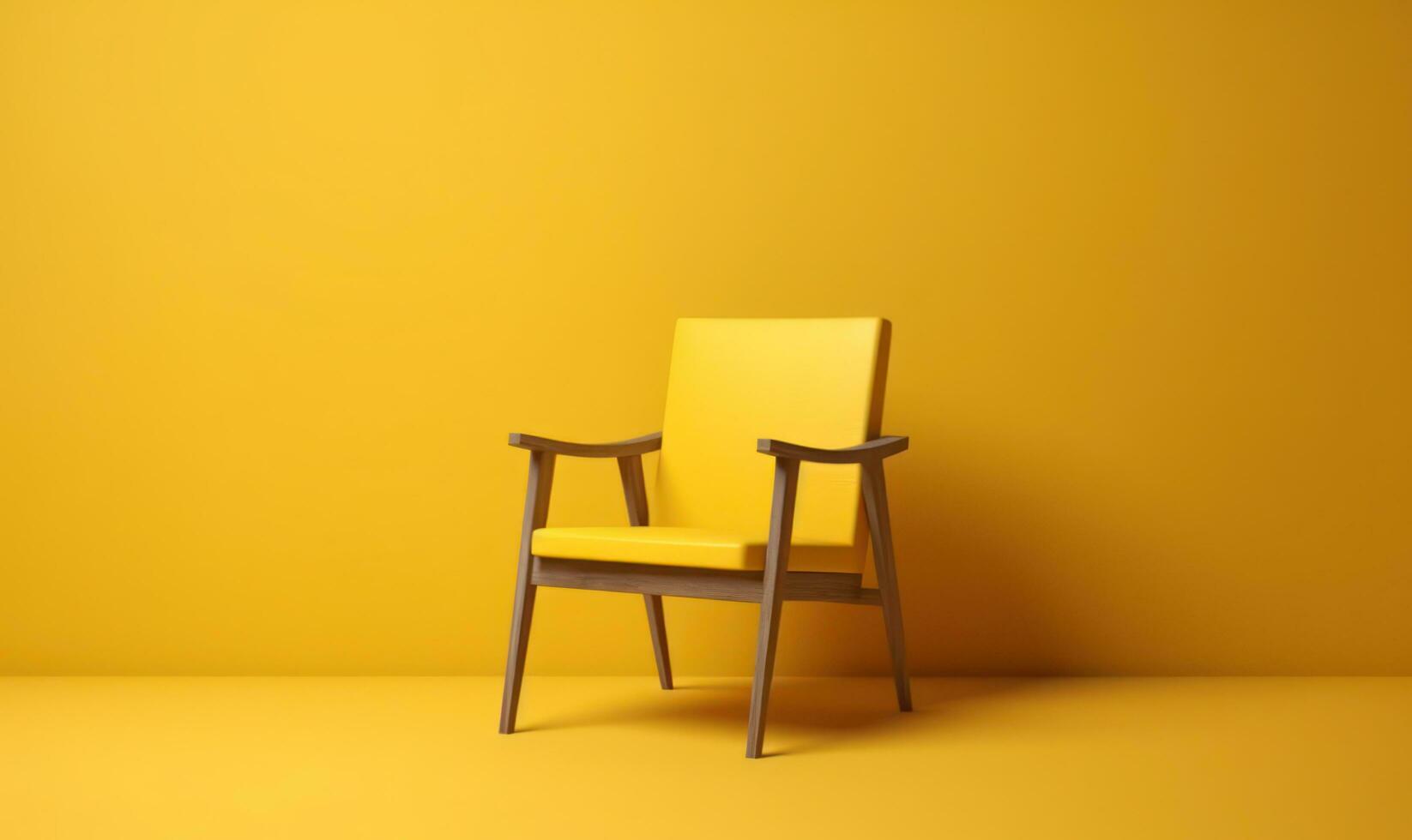 Célibataire fauteuil isolé sur Jaune Contexte avec copie espace photo