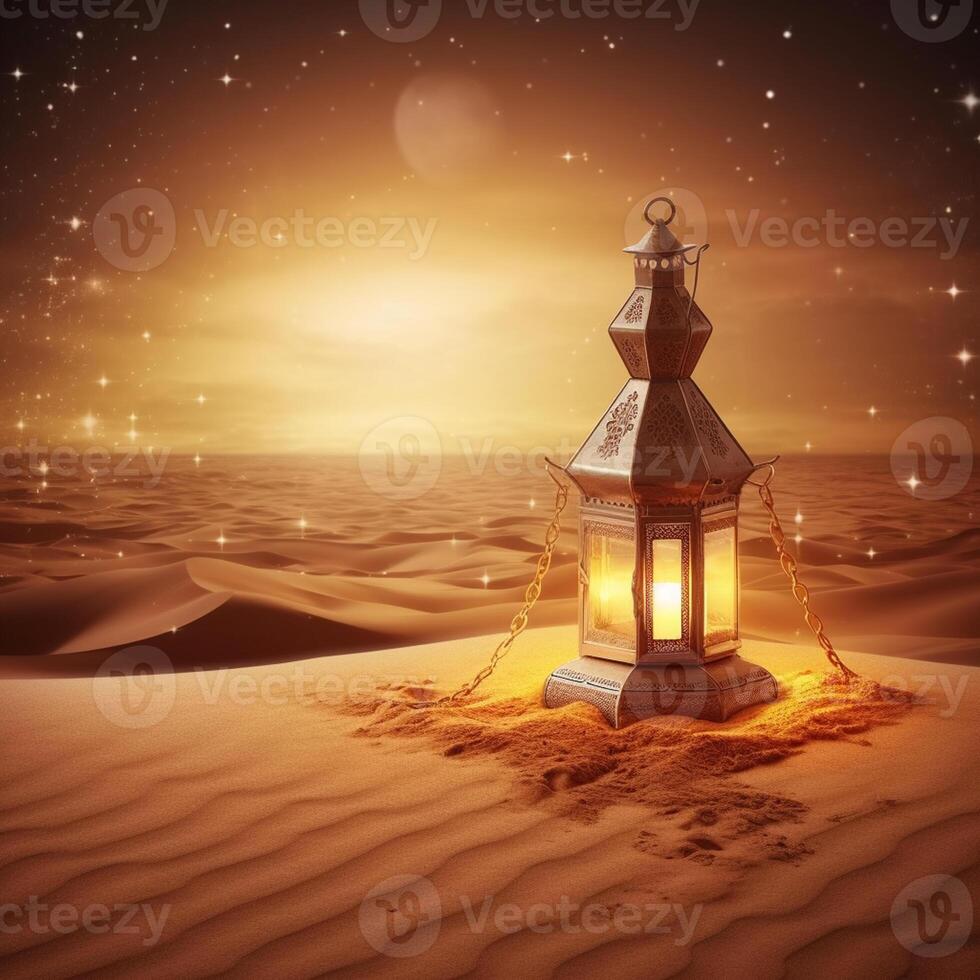 réaliste eid Al adha mubarak salutations modèle luxueux grandiose mosquée île Contexte ai génératif photo
