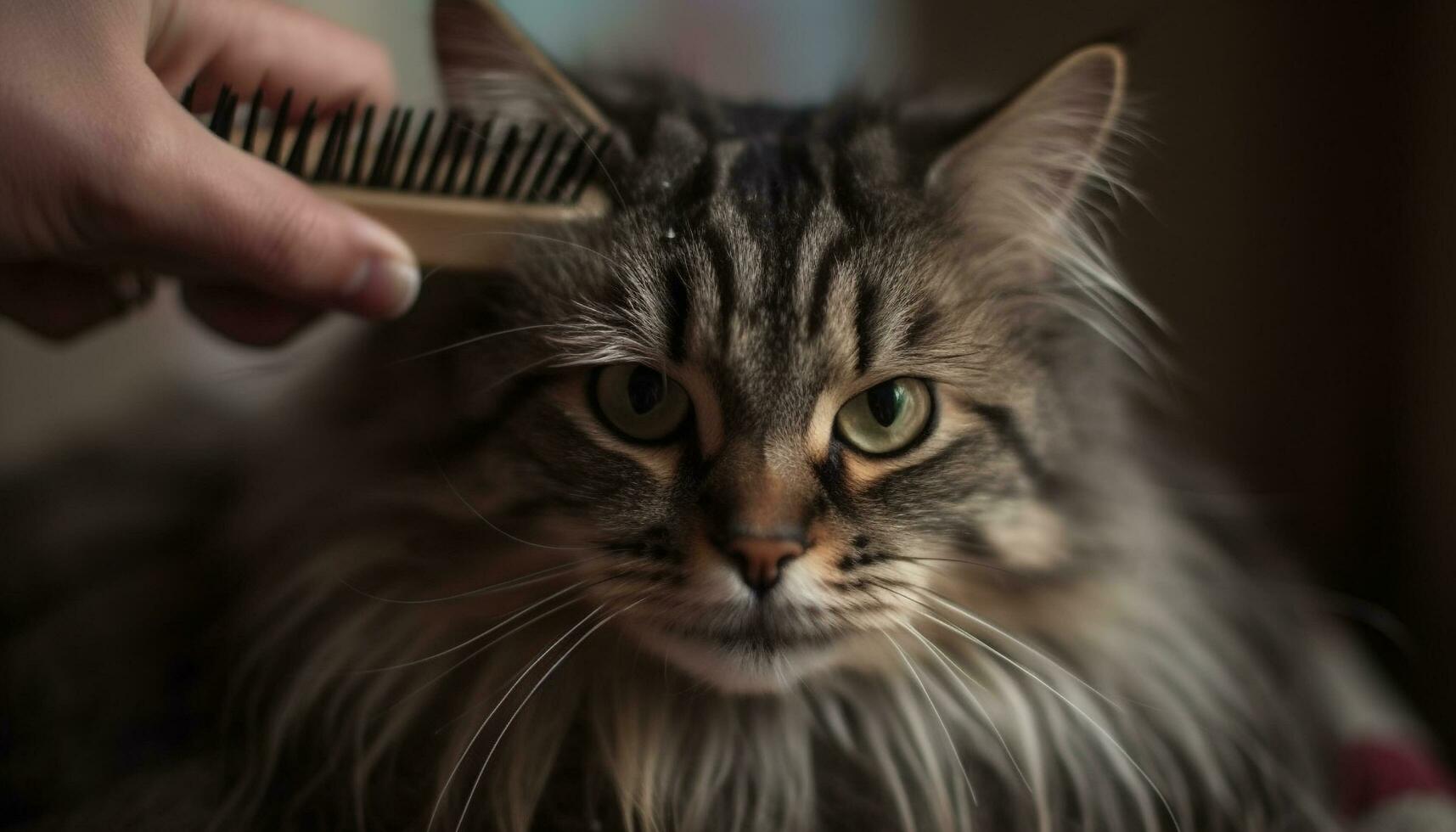 duveteux chaton avec moustaches à la recherche à caméra généré par ai photo