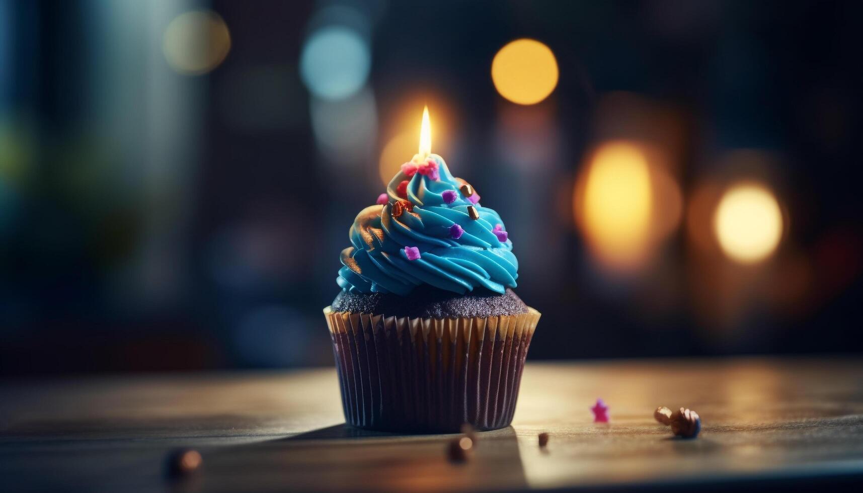 une fait maison anniversaire gâteau avec Chocolat glaçage généré par ai photo