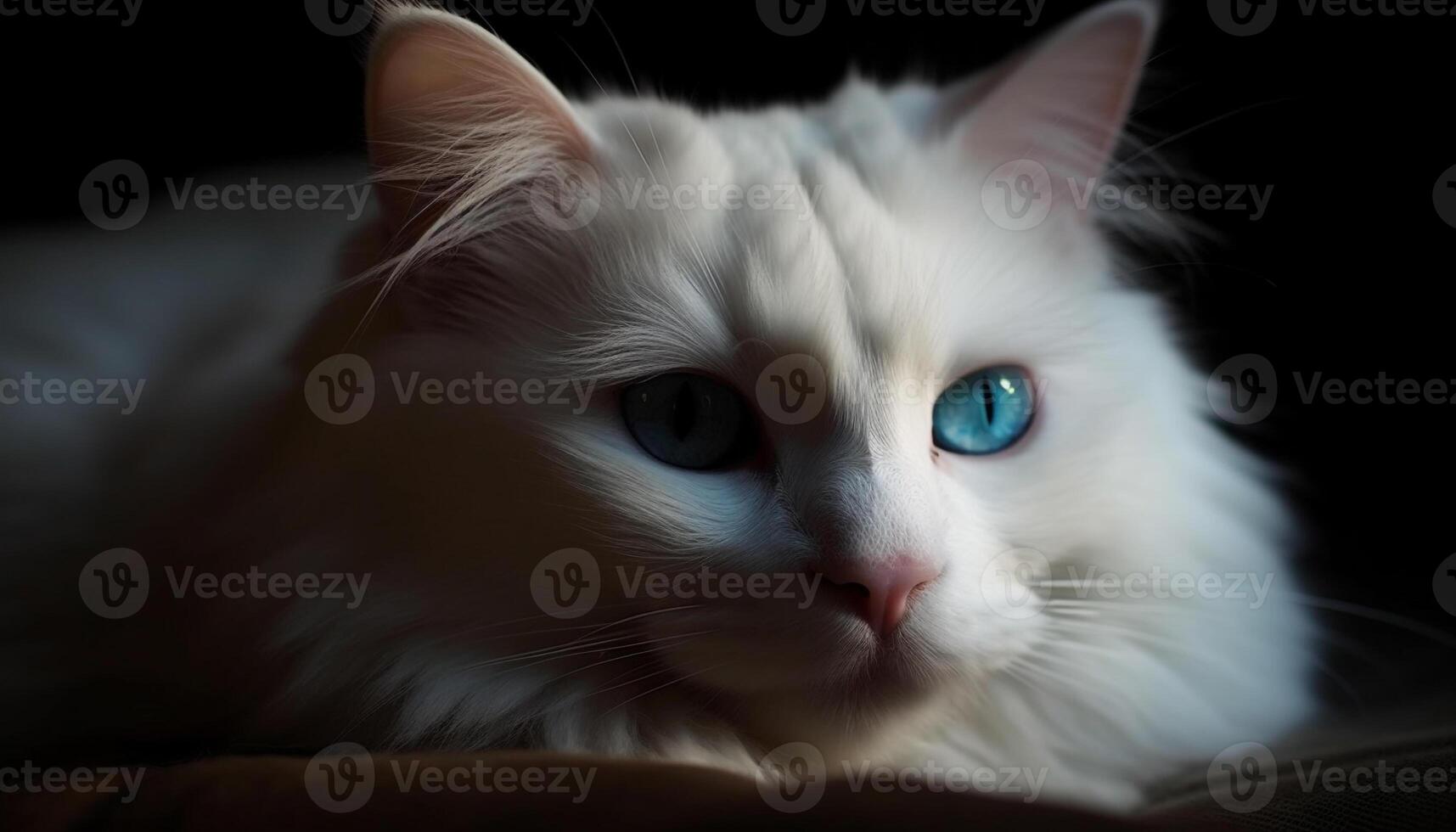 duveteux chaton regarder à caméra, mignonne et espiègle généré par ai photo