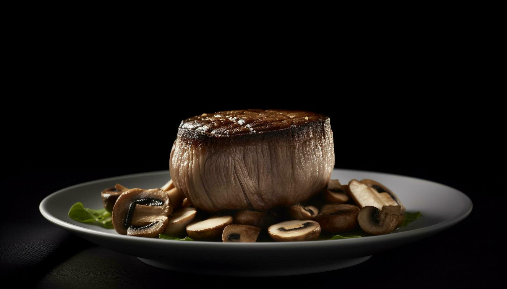 en bonne santé végétarien repas avec Frais biologique champignon et grillé herbe généré par ai photo