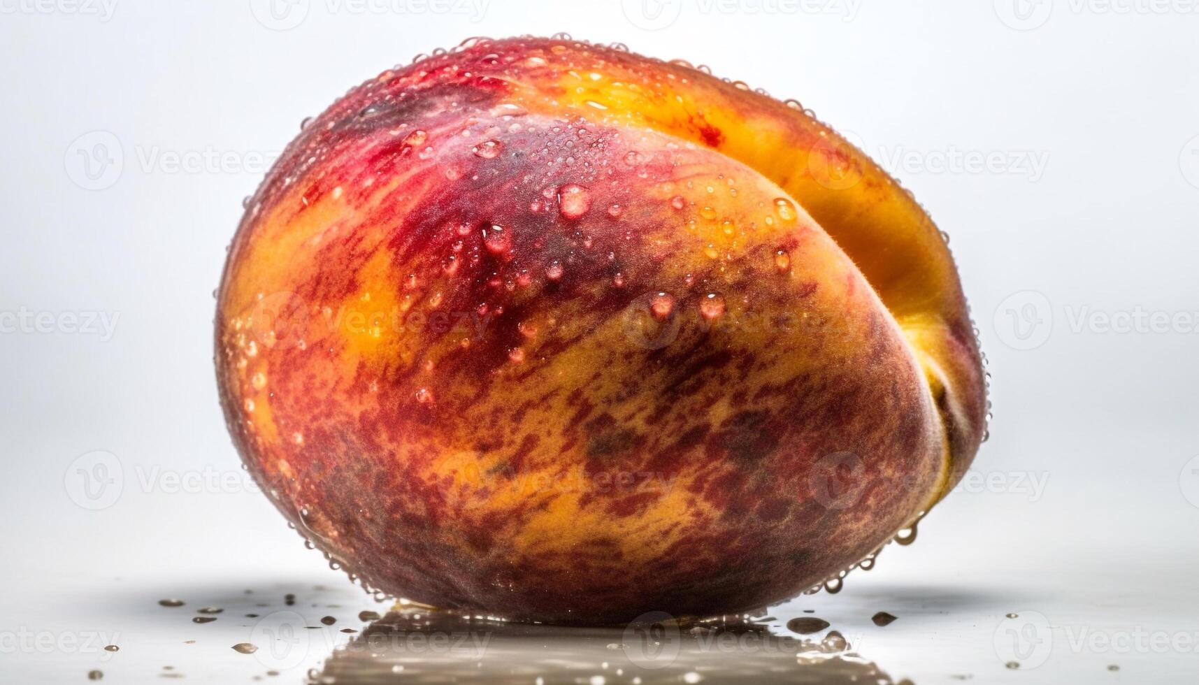 juteux pêche avec rosée goutte, une Frais et en bonne santé casse-croûte généré par ai photo