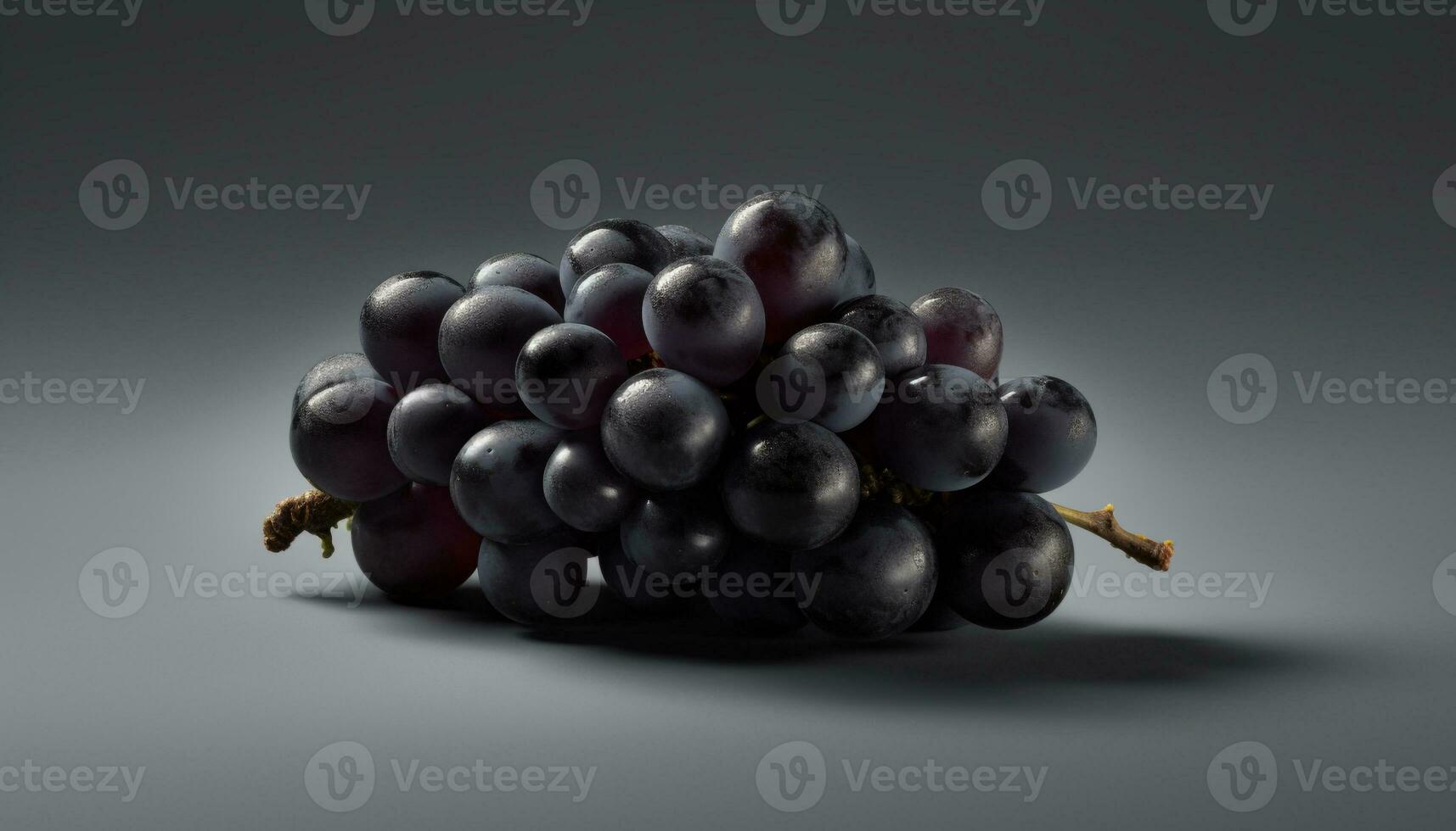 juteux, mûr les raisins sur une Frais feuille dans la nature encore la vie généré par ai photo