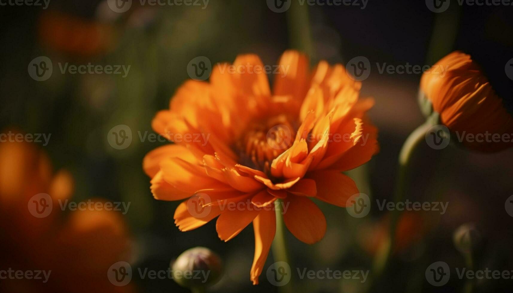 vibrant gerbera Marguerite dans prairie, proche en haut de délicat pétales généré par ai photo