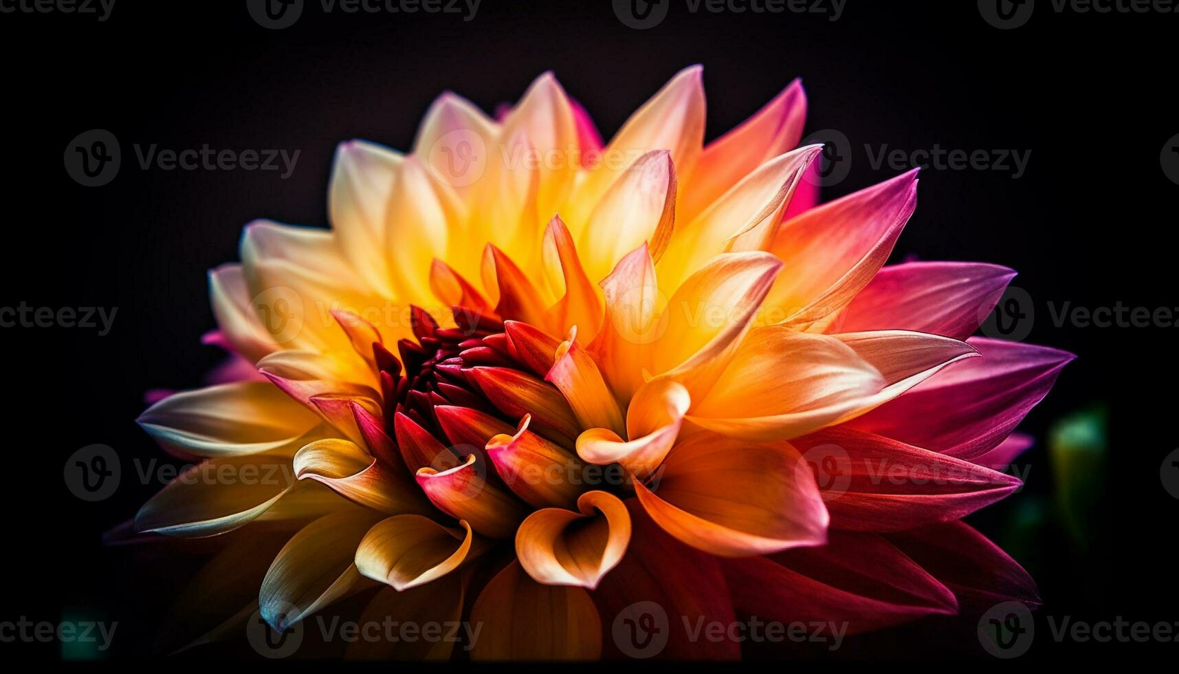 vibrant pétales de une Célibataire dahlia Floraison dans été beauté généré par ai photo