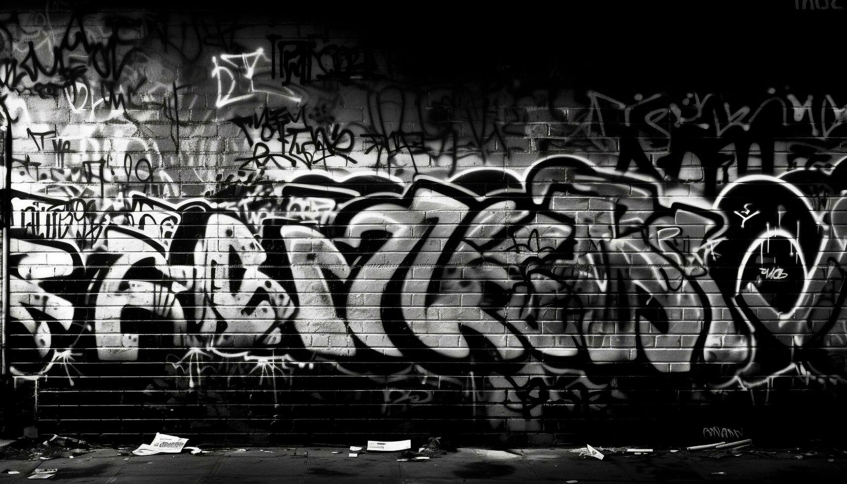 graffiti art sur sale mur dépeint vandalisme dans ville la vie généré par ai photo
